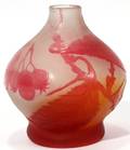 081182 GALLE CAMEO GLASS VASE C 1910 H 4AS IS