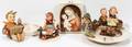 080179 HUMMEL BISQUE FIGURES ASHTRAYS  WALL PLAQUE