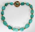 080162 14 KT YGOLD AND TURQUOISE NECKLACE L 15 12