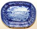 071282 ADAMS BLUE TRANSFER WARE PLATTER 19TH C L 19