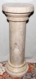 070188 ROUND BEIGE MARBLE PEDESTAL H 36 DIA 14