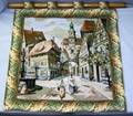 120258 FRENCH LOOMED TAPESTRY 22 X 21 VILLAGE