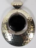 120272 LADYS STERLING SILVER AND ONYX PENDANT