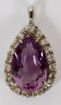 120269 LADYS AMETHYST AND DIAMOND PENDANT