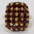 111350 ITALIAN 18KT YELLOW GOLD  GARNET RING