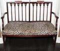 111337 MAHOGANY SETTEE WITH UPHOLSTERED SEAT H 37