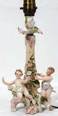 111324 DRESDEN PORCELAIN CANDLESTICK CONVERTED TO LAMP