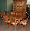 101257 FRENCH STYLE FRUITWOOD DINING TABLE CHAIRS
