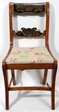 100264 BIRDS EYE  TIGER MAPLE CHAIR HAND CARVED