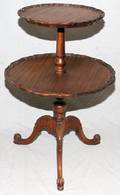 100261 TWOTIER PIE CRUST MAHOGANY LAMP TABLE H 32