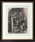 092239 FRANCIS DE ERDELY AMERICAN PENCIL DRAWING