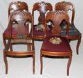 090238 EMPIRE MAHOGANY SIDE CHAIRS WNEEDLEPOINT SEATS