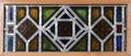 090222 STAIN  LEADED GLASS WINDOW 23 X 9