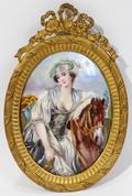 072277 GALLIA HAND PAINTED ENAMEL ON COPPER PLAQUE