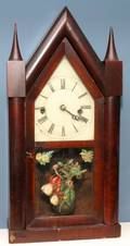 071360 AMERICAN CLOCK CO MAHOGANY STEEPLE CLOCK 19TH