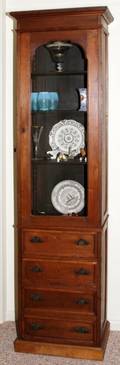 071345 VICTORIAN WALNUT CABINET LATE 19TH C H 85 W