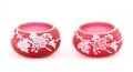 Pair of English Cranberry Cameo Glass Bowls