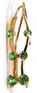 112286 14 KT YELLOW GOLD  PERIDOT EARRINGS PAIR