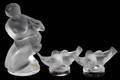 102241 LALIQUE FROSTED CRYSTAL GROUPING