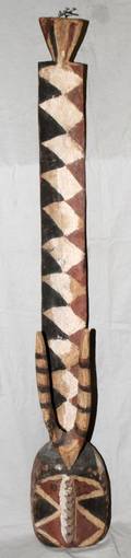 101286 IVORY COAST AFRICAN WOOD CARVING POLYCHROMED