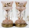 100292 PINK LUSTER FORM LAMPS PAIR H 12 DIA 6