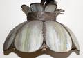 100285 LEADED SLAG GLASS FLOWER FORM HANGING LAMP