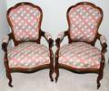 092284 ANTIQUE VICTORIAN ROSEWOOD ARMCHAIRS