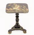 Black Lacquered Chinoiserie Stand