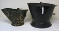 Two painted coal buckets
