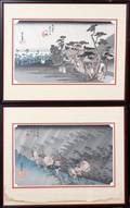 082255 HIROSHIGE WOODBLOCK PRINTS TWO 9 X 135