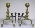 Pair of brass andirons