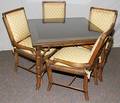 080238 RATTAN TABLE H 29 W 42 L 42  CHAIRS 4