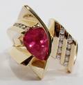 072336 PINK TOURMALINE 1CT  DIAMOND RING