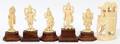 072309 INDIA CARVED IVORY FIGURES SIX H 2