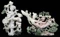 071387 CHINESE CARVED HARDSTONE FIGURES TWO H 4  5