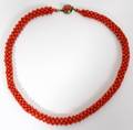 071381 CORAL BEAD NECKLACE EARLY 20TH C L 16
