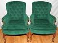 070272 WING BACK ARM CHAIRS PAIR H 37