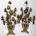 062307 FRENCH GILT METAL SEVENLIGHT CANDELABRA