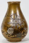 112330 JAPANESE MIXED METAL VASE CHRYSANTHEMUM DESIGN