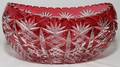 111440 CZECHOSLOVAKIAN HANDCUT CRYSTAL OVAL BOWL