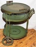 092318 REVOLVING TRAY TEA CART ROUND CIRCA 1930
