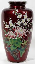091404 JAPANESE CLOISONN VASE H 12