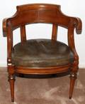 082301 HICKORY BARRELBACK CHAIR WITH LEATHER