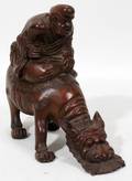081313 CHINESE CARVED BAMBOO SCULPTURE H 5 34 L 6