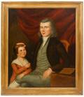 19th C American Portrait of Father and Daughter