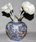 081322 JAPANESE PORCELAIN VASE WITH TIFFANY FLOWERS
