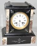 072354 BELGIAN MARBLE MANTLE CLOCK C 1880 H 10