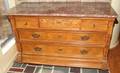 072366 AMERICAN VICTORIAN WALNUT  MARBLE TOP DRESSER