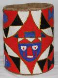 071421 AMERICAN INDIAN BEADED VESSEL EARLY 20TH C H