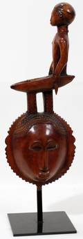 071418 AFRICAN CARVED WOOD SCULPTURE H 18  21
